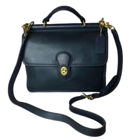 COACH WILLIS Navy Glove Tanned Top Handle Crossbody Satchel Vintage 9927 USA COA - Picture 17 of 17